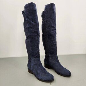 Lucky Brand Calypso Boot Over The Knee Blue Oiled Suede Women’s 6M Wide Calf